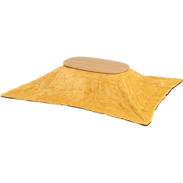 北海道・沖縄・離島配送不可 代引不可 こたつ＋うす掛け布団 2点セット カルミナビケ 一式 コンパクト 一人暮らし 幅90×奥行50 ナチュラル/イエロー HAGIHARA 2091002300の通販は 19,040円