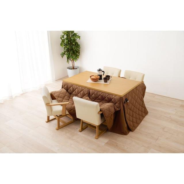 北海道・沖縄・離島配送不可 代引不可 ダイニングコタツ ふとん チェア  6点セット 一式 テーブル 幅135×奥行80 ナチュラル HAGIHARA 3000002138の通販は 70,945円