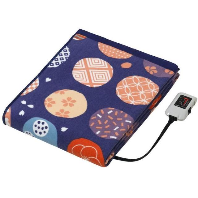 電気綿掛敷兼用毛布 ワイド 約190cm×140cm オリジナルデザインプリント 毛羽部分は天然コットン100% sugibo SB20MKW04