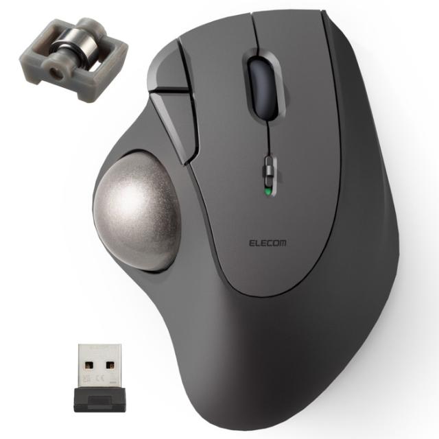 即納 代引不可 トラックボール マウス 無線 5ボタン ベアリングユニット エルゴノミクス  Windows 11/10 macOS ChromeOS 各種対応  ブラック エレコム M-IT11DRBK