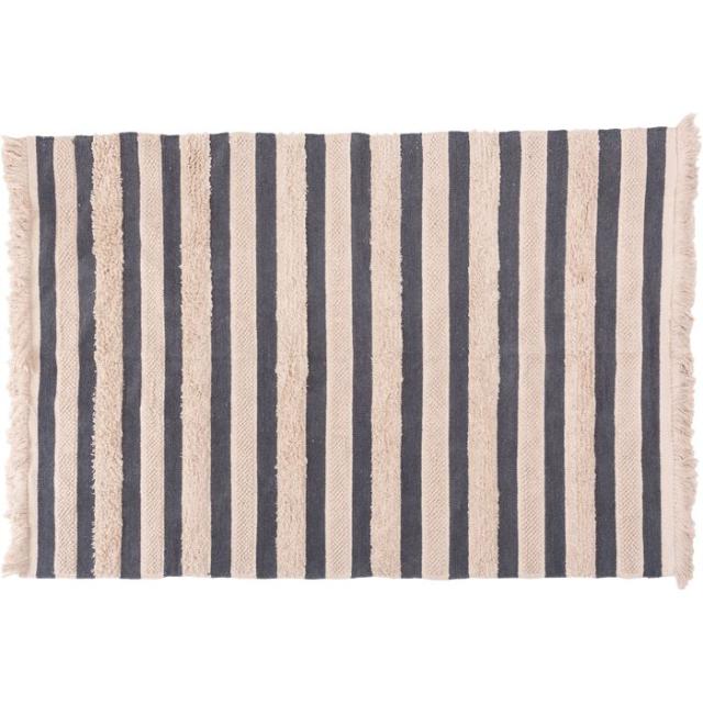 北海道・沖縄・離島配送不可 代引不可 マット ラグ ナチュラルコットン シャギー 130×190cm ストライプ 縦縞 インテリア 家具 東谷 TTR-204B