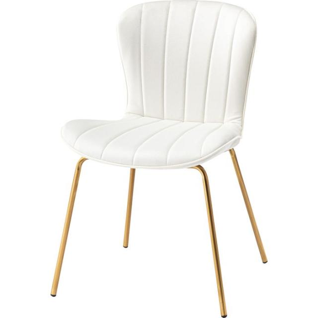 北海道・沖縄・離島配送不可 代引不可 チェア ダイニング 椅子 ベロア調生地 アンティークゴールド脚  アイボリー 家具 インテリア 東谷 MYS-201IVの通販は