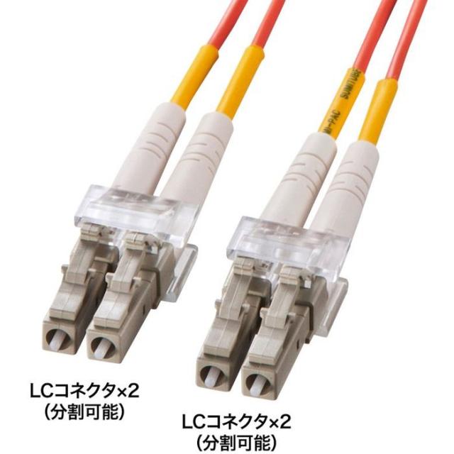 代引不可 メガネ型光ファイバケーブル（マルチ50μm、LC×2-LC×2、50m） サンワサプライ HKB-LCLC5-50N