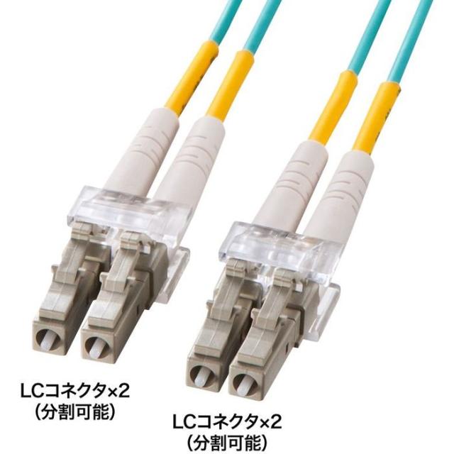 代引不可 メガネ型光ファイバケーブル（マルチ50μmOM3、LC×2-LC×2、10m） サンワサプライ HKB-OM3LCLC-10N