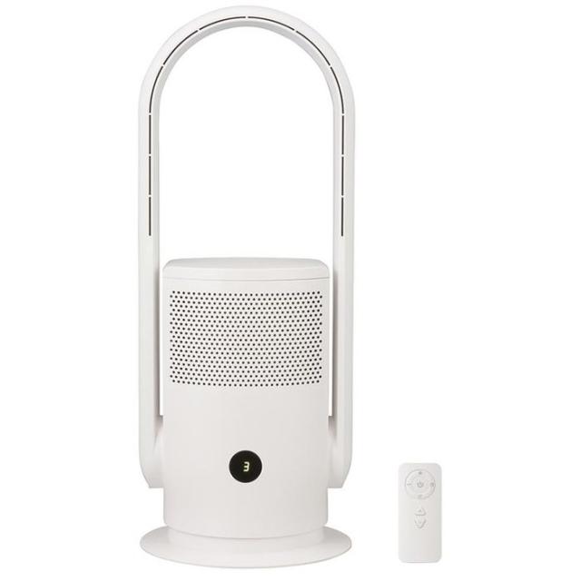 空気清浄機能付きファン 風量10段階調整 羽根なしタイプ リモコン付き ホワイト  OHM APF-D34A-W