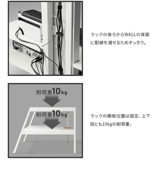 北海道・沖縄・離島配送不可 代引不可 WALL ウォール テレビスタンド V2・V3対応 メディアラック WALL wllb15_4