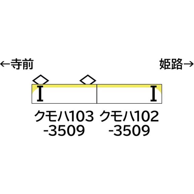Nゲージ 鉄道模型 JR103系 播但線・銀の馬車道ラッピング列車・黄色・2パンタ編成 増結2両編成セット 動力無し グリーンマックス 50770_1