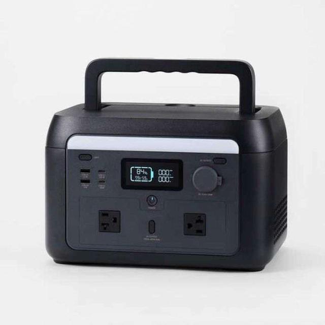 即納 代引不可 ポータブル電源 大容量 512Wh リン酸鉄 バッテリー AC×2 (定格600W/瞬間最大870W) Type-C×2 USB-A×2 カーアクセサリーソケット×1 急速充電 ブラック エレコム DE-PS500PBK