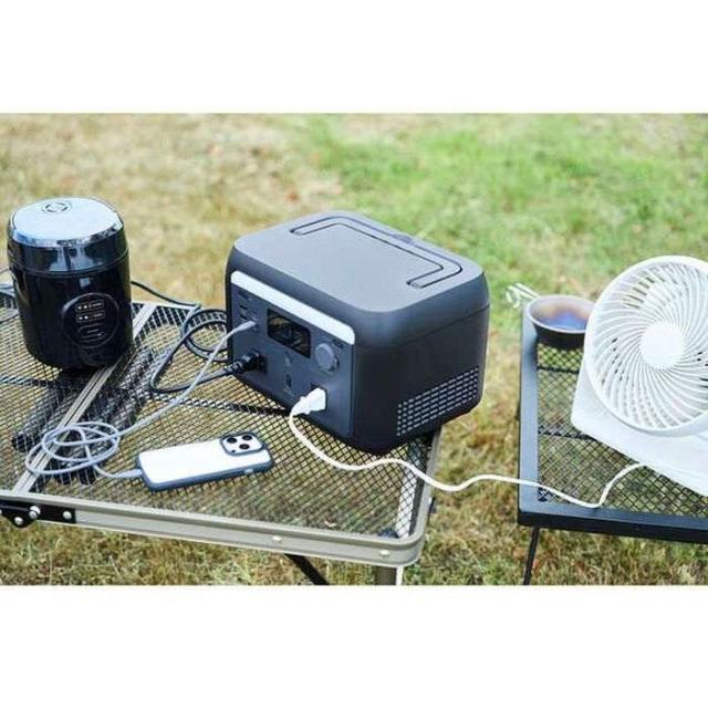 即納 代引不可 ポータブル電源 大容量 512Wh リン酸鉄 バッテリー AC×2 (定格600W/瞬間最大870W) Type-C×2 USB-A×2 カーアクセサリーソケット×1 急速充電 ブラック エレコム DE-PS500PBK_7