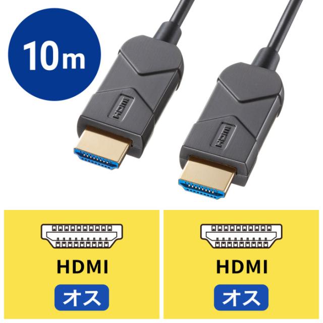 代引不可 8K/60Hz 4K/120Hz対応光ファイバHDMIケーブル 10m サンワサプライ KM-HD20-UFB10LP_1