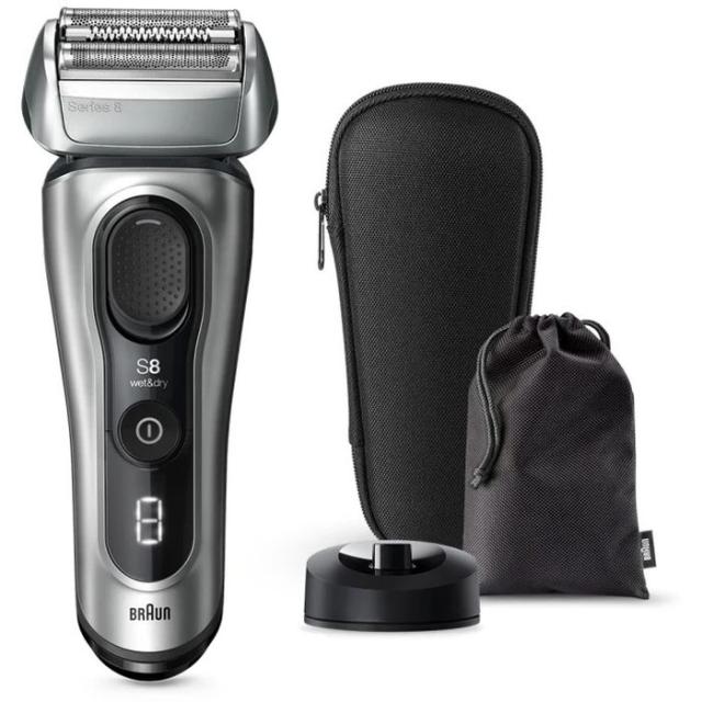 BRAUN ブラウンシリーズ8 8517s-V 電気シェーバー 充電スタンド＆シェーバーケース付き シルバー ブラウン 8517S-V