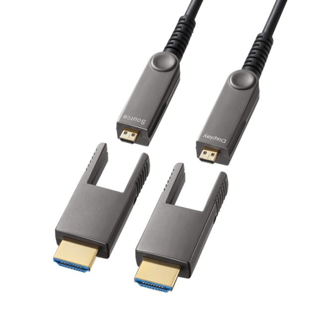 代引不可 4K60Hz対応光ファイバHDMIケーブル（15m） サンワサプライ KM-HD20-PFBAD15