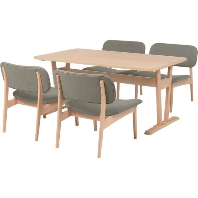 北海道・沖縄・離島配送不可 代引不可 ダイニング5点セット(ライトグレー) HAGIHARA MI-8632NALGY-5S