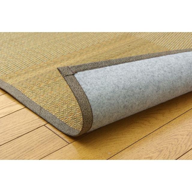 い草花ござカーペット 『DXノア 裏貼CP』 ブラウン 江戸間3畳 (約174×261cm) (裏：不織布)