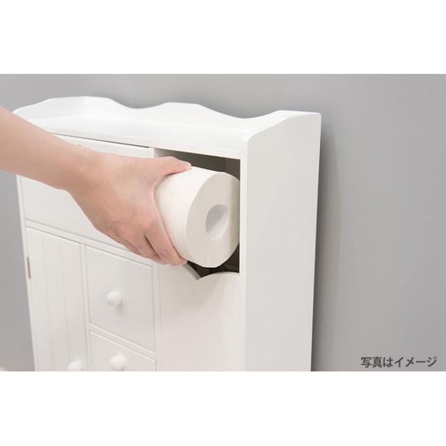 北海道・沖縄・離島配送不可 代引不可 トイレラック ホワイト (約)幅45×奥行14×高さ63cm HAGIHARA MTR-6510WH_8