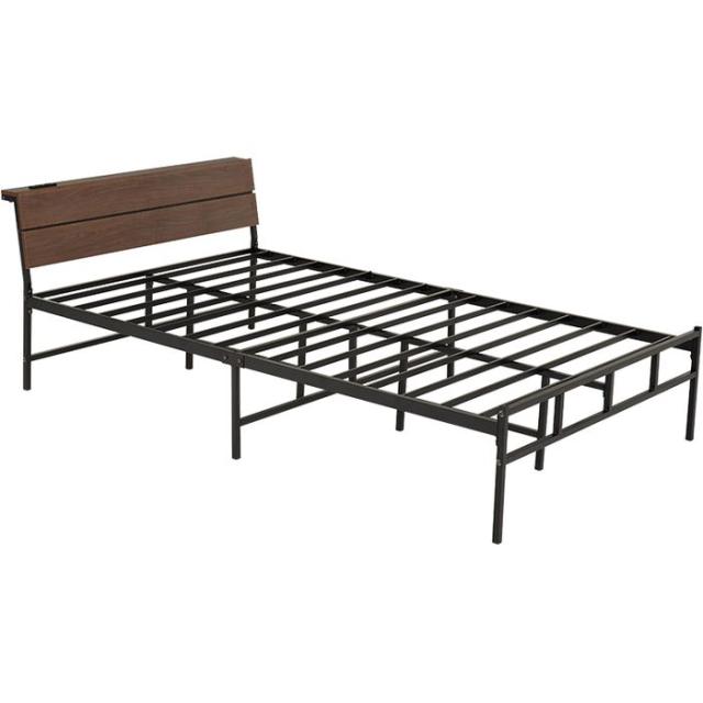 北海道・沖縄・離島配送不可 代引不可 セミダブルベッド ダークブラウン (約)幅121×奥行212×高さ70.5×座面高34.5cm HAGIHARA KH-3074SDBR