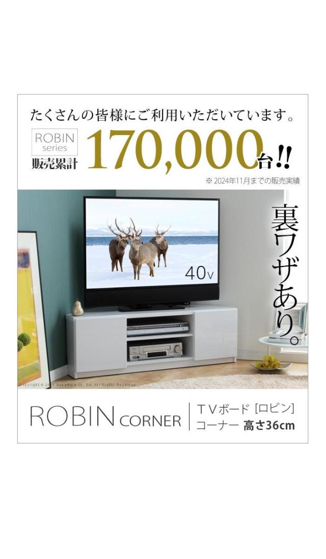 北海道・沖縄・離島配送不可 代引不可 背面収納TVボードロビンコーナー