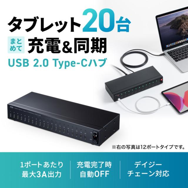代引不可 USB2.0 Type-C 20ポートハブ サンワサプライ USB-2THCS20N_5
