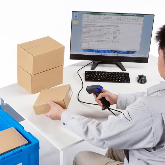 代引不可 2次元バーコードリーダー（スタンド付き・QRコード対応） サンワサプライ BCR-2D10GY_7