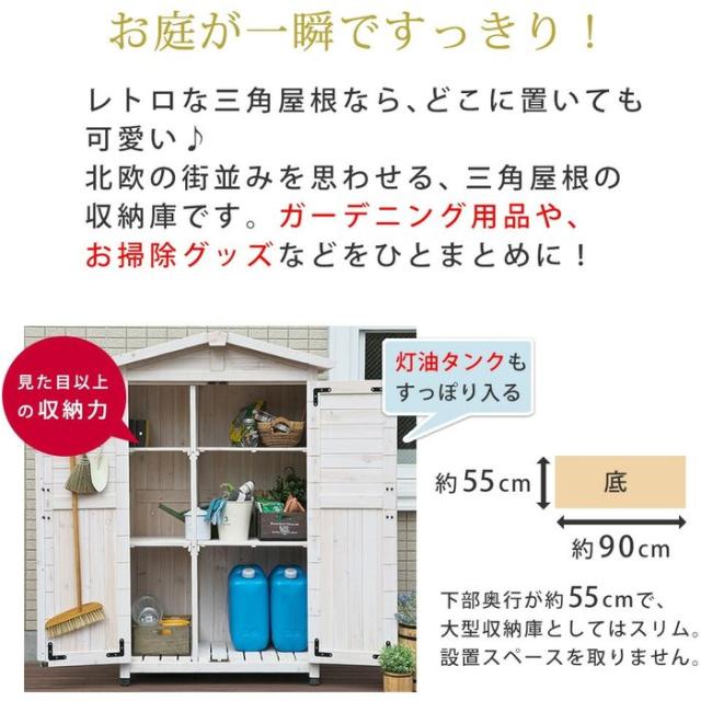 北海道・沖縄・離島配送不可 代引不可 三角屋根収納庫 グレー 住まいスタイル KGRS1600-2GRY_2