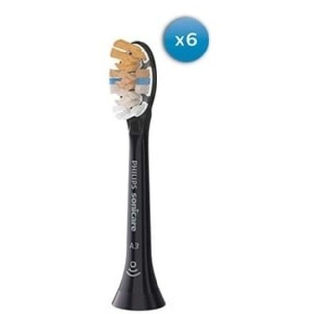 PHILIPS （フィリップス） 替歯ブラシ （6本） ソニッケアー オールインワン ブラシヘッド レギュラー ブラック フィリップス HX9096/96