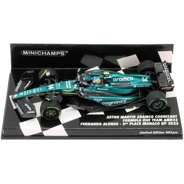 MINICHAMPS 1/43 アストン マーティン アラムコ コグニザント F1チーム AMR23 フェルナンド・アロンソ モナコGP 2003 2位入賞 京商 417230714