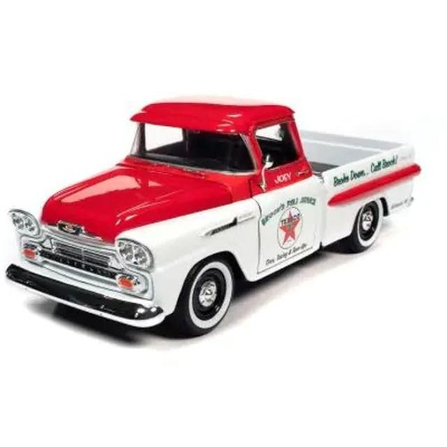 AUTOWORLD 1/24 1958 シェビー アパッチ フリートサイド ピックアップ Texaco レッド/ホワイト 京商 AWCP8025