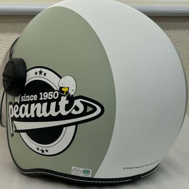 北海道・沖縄・離島配送不可 代引不可 SNOOPY ジェットシールドヘルメット グリーン アークス SNJ-109_1