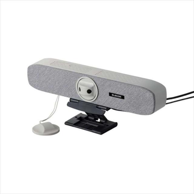 即納 代引不可 ビデオバー カメラ スピーカー マイク 一体型 WEB会議システム 180度広角 / ビームフォーミングマイク / AIオートフレーミング / 話者マーキング グレー エレコム UCAM-VB60FBGY_5