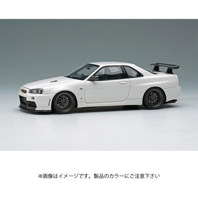 1/43スケール BUILT BY LEGENDS マインズ スカイライン GT-R(BNR34) ベイサイドブルー ミニカー 完成品 メイクアップ EM681B_1