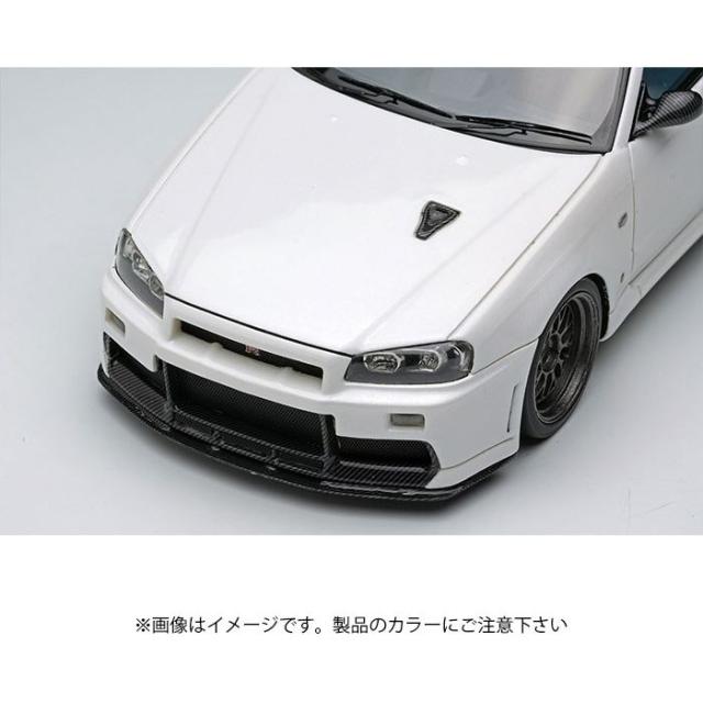 1/43スケール BUILT BY LEGENDS マインズ スカイライン GT-R(BNR34) ベイサイドブルー ミニカー 完成品 メイクアップ EM681B_3