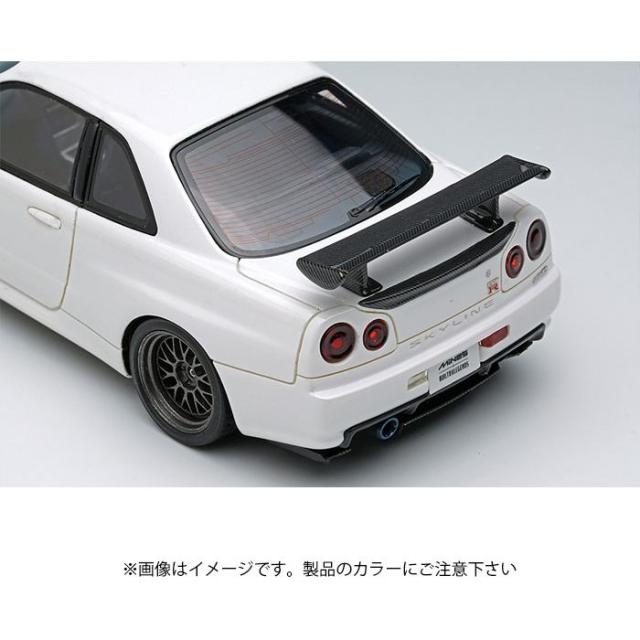1/43スケール BUILT BY LEGENDS マインズ スカイライン GT-R(BNR34) ベイサイドブルー ミニカー 完成品 メイクアップ EM681B_4