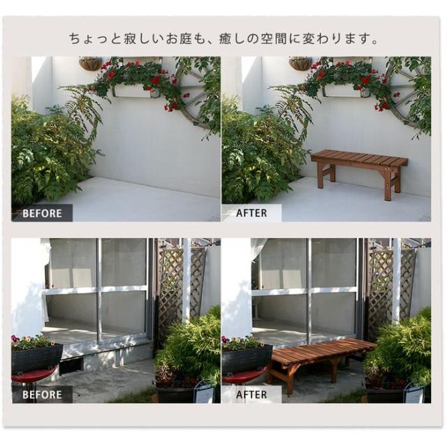 北海道・沖縄・離島配送不可 代引不可 ガーデン デッキ 天然木 ユニット縁台 ベンチ hiyori （ひより） 連結3点セット （デッキ2点 ステップ1点） 奥行55cm （ライトブラウン・ダークブラウン） 住まいスタイル DE-17455-3PSET-***_2