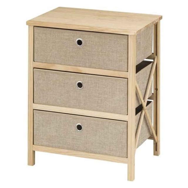 北海道・沖縄・離島配送不可 代引不可 簡単組立チェスト 3段 引き出し 収納 リビング サニタリー ランドリー 東谷 LFS-853の通販は 6,455円