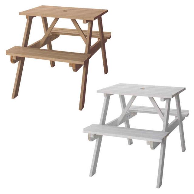 北海道・沖縄・離島配送不可 代引不可 テーブル&ベンチ 木製 W75cm アウトドアテーブルセット ガーデンテーブルセット レジャーテーブルセット パラソル穴あり 東谷 ODS-91の通販は 12,181円