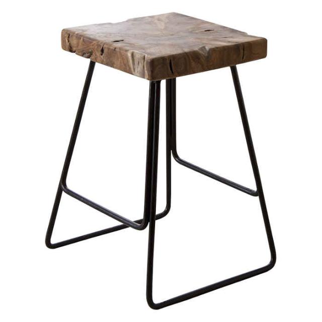 スツール・椅子　木製チェアー　鉄製脚　中古品 P1060472-600x600.jpg