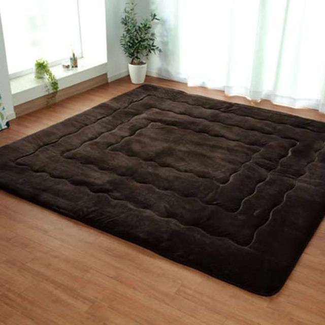代引不可 ラグ マット カーペット こたつ敷き布団 長方形 約220×260cm 幅広 固わた30mm ポリエステル フランネル ふっくら 保温 大判ドーク ブラウン IKEHIKO 5996939 12,290円