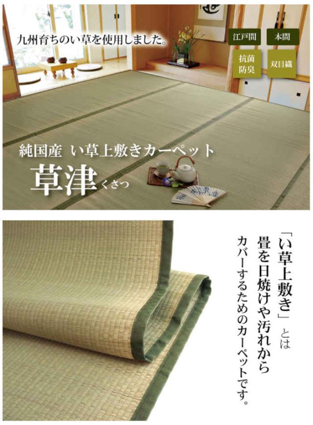 代引不可 い草 上敷き引っ敷き ござ 約261×352糎 日本の首都間6畳 畳の日焼や汚れた状態押しとどめるに 空気の状態斎戒もく浴 調湿 消臭 抗菌防臭 両面 パウダーコンパクト納める 双目織 草津 純国産 日本製 IKEHIKO 1100636