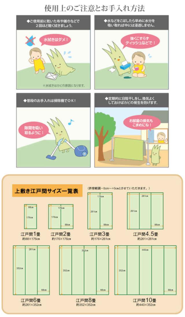 代引不可 い草 上敷き引っ敷き ござ 約261×352糎 日本の首都間6畳 畳の日焼や汚れた状態押しとどめるに 空気の状態斎戒もく浴 調湿 消臭 抗菌防臭 両面 パウダーコンパクト納める 双目織 草津 純国産 日本製 IKEHIKO 1100636