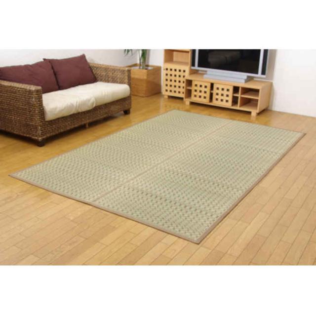 北海道・沖縄・離島配送不可 代引不可 い草 ラグ カーペット マット い草カーペット 江戸間6畳 約261×352cm 上質な九州産い草使用 調湿 空気浄化 抗菌防臭 夏用 春夏用 モダン 掛川織 奥丹後 純国産 日本製 ベージュ IKEHIKO 4412906の通販は