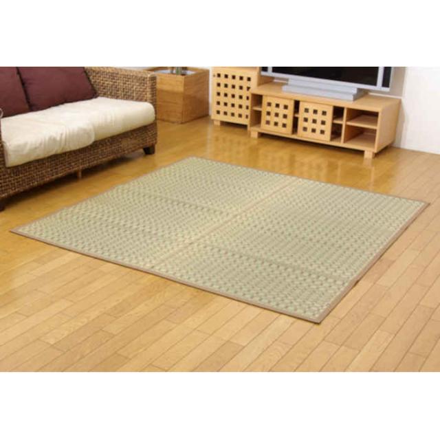 代引不可 い草 ラグ カーペット マット い草カーペット 本間4.5畳 約286×286cm 上質な九州産い草使用 調湿 空気浄化 抗菌防臭 夏用 春夏用 モダン 掛川織 奥丹後 純国産 日本製 ベージュ IKEHIKO 4412914
