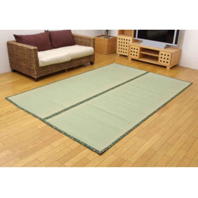 代引不可 い草 上敷きカーペット ござ フリーカット 江戸間3畳 約176×261cm 九州産い草使用 畳の日焼けや汚れ防止に 調湿 消臭 抗菌防臭 裏面ウレタン張り F竹 純国産 日本製 IKEHIKO 1418933