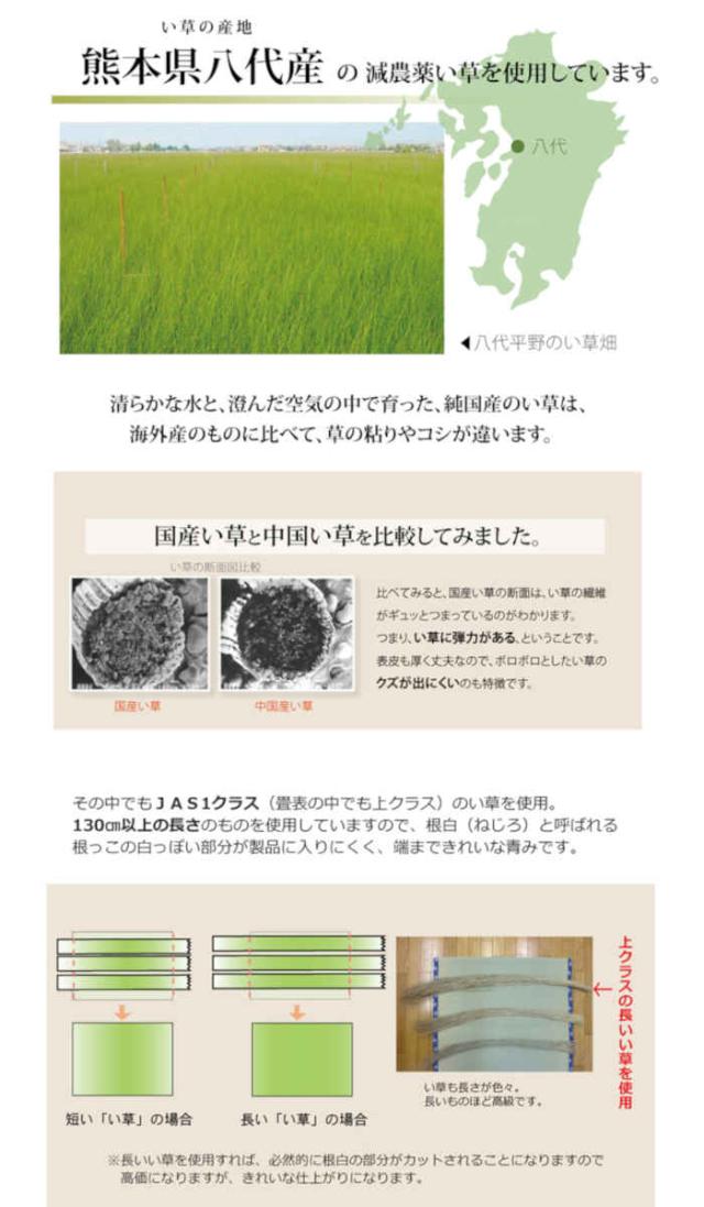 代引不可 い草 上敷きカーペット ござ 本間6畳 約286×382cm 減農薬栽培 熊本県八代産い草使用 畳の日焼けや汚れ防止に 調湿 消臭 抗菌防臭 両面 コンパクト収納 糸引織 西陣 純国産 日本製 IKEHIKO 6301086_3