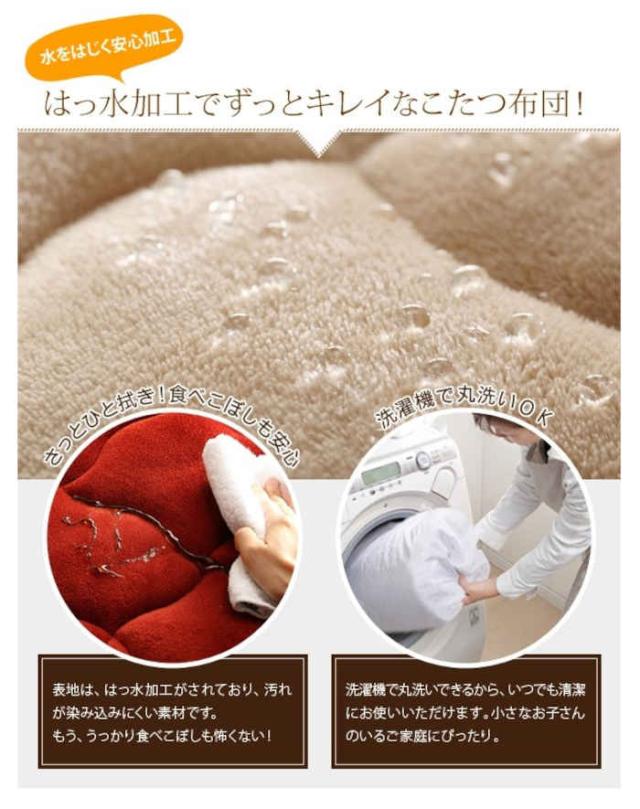 北海道・沖縄・離島配送不可 代引不可 こたつ布団 長方形 200×170cm こたつ掛布団 90×60cmの天板に適応 はっ水 フランネル×フリース リバーシブル 省スペース 洗濯機で洗える インテリア 防寒 あったか 冬物 モルフ ナカムラ 21101693_4
