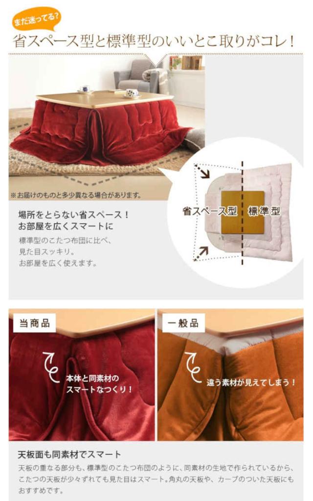 北海道・沖縄・離島配送不可 代引不可 こたつ布団 長方形 200×170cm こたつ掛布団 90×60cmの天板に適応 はっ水 フランネル×フリース リバーシブル 省スペース 洗濯機で洗える インテリア 防寒 あったか 冬物 モルフ ナカムラ 21101693_7