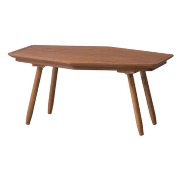 北海道・沖縄・離島配送不可 代引不可 こたつ コタツ テーブル 六角形 W80×D50cm 天然木 アカシア ラバーウッド ウレタン塗装 石英管ハーフヒーター 中間スイッチ ひとり暮らし 冬物 暖房 防寒 あったか 東谷 KT-213