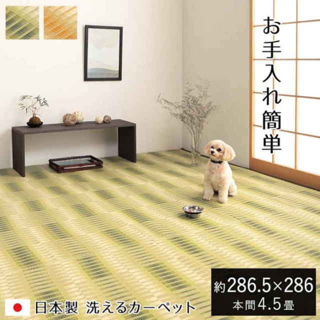代引不可 ござ 本間4.5畳 約286.5×286cm カーペット ラグ 敷物 日本製 国産 ポリプロピレン 耐久性 汚れに強い 洗える カビにくい 除菌スプレー対応 インテリア アウトドア レジャー ペット IKEHIKO HYR286286