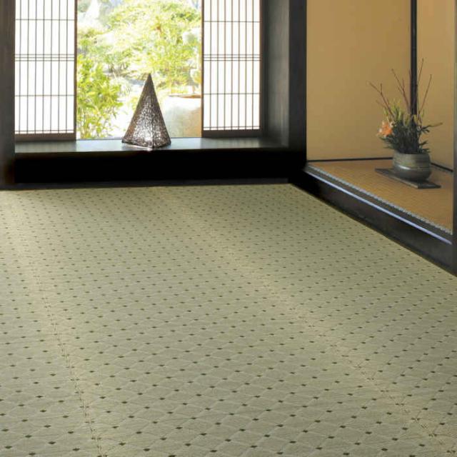 北海道・沖縄・離島配送不可 代引不可 い草 上敷き カーペット 本間8畳 382×382cm ござ 花ござ 国産 日本製 インテリア 夏用 模様替え シンプル 和モダン ダイヤ HAGIHARA 81606780