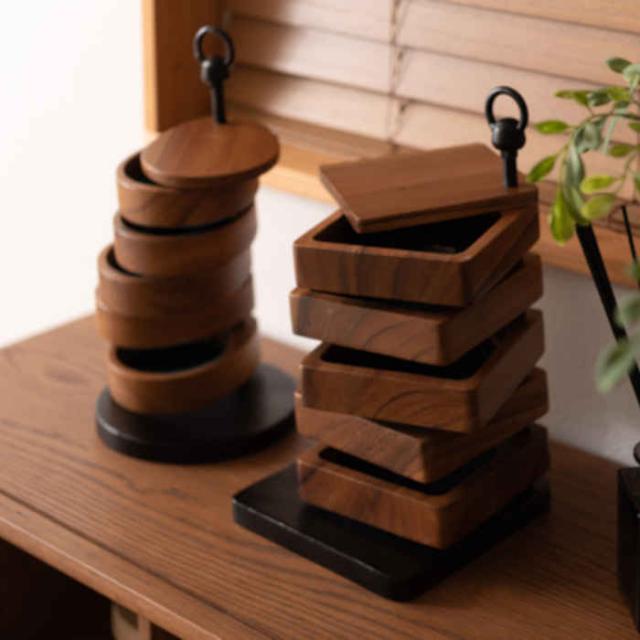 北海道・沖縄・離島配送不可 代引不可 アクセサリーケース 小物入れ 5段 回転 トレイ トレー デスク上収納 デスクトップ収納 卓上収納 小物収納 収納グッズ 木製 天然木 スチール リビング 玄関 書斎 寝室 洗面所 東谷 GUY-920の通販は 5,431円