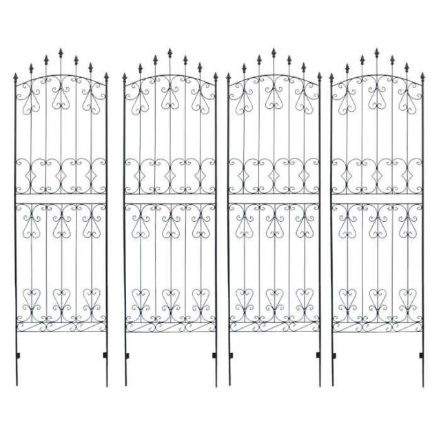 北海道・沖縄・離島配送不可 代引不可 フェンス アイアンローズフェンス220 ハイタイプ 4枚組 スチール フラワーフェンス 庭 ガーデン ガーデニング 花壇 薔薇 仕切り 目隠し 防犯 ダークブラウン  住まいスタイル IFROSE-220-4Pの通販は